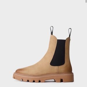 Rag & Bone Quest Chelsea Leather Brown Boots with Black Panels 37.5